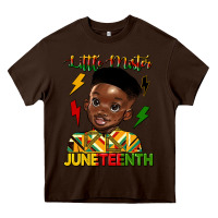 Chocolate Brown little mister juneteenth Heavy Core Tee - HRA Design Shop