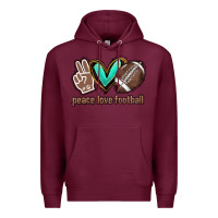 Peace Love Football Premium Hoodie | Teevron