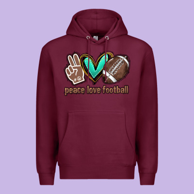 Peace Love Football Premium Hoodie Designed By Howdyjamesfarm
