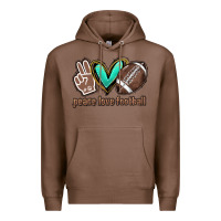 Chestnut Peace love football Premium Hoodie - HowdyJamesFarm