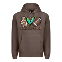 Coffee Peace love football Premium Hoodie - HowdyJamesFarm