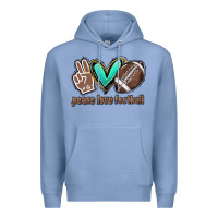 Colony Blue Peace love football Premium Hoodie - HowdyJamesFarm