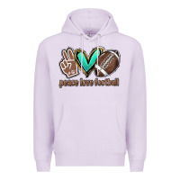 Lilac Peace love football Premium Hoodie - HowdyJamesFarm