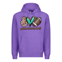 Purple Peace love football Premium Hoodie - HowdyJamesFarm