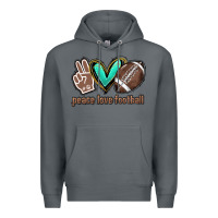 Rock Peace love football Premium Hoodie - HowdyJamesFarm