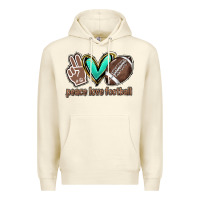 Sandshell Peace love football Premium Hoodie - HowdyJamesFarm