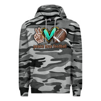 Slate Camo Peace love football Premium Hoodie - HowdyJamesFarm
