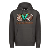 Smoke Peace love football Premium Hoodie - HowdyJamesFarm