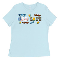 Baby Blue dad life  libbey glass Ladies Tee - HRA Design Shop