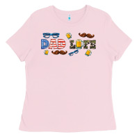 Bubblegum Pink dad life  libbey glass Ladies Tee - HRA Design Shop