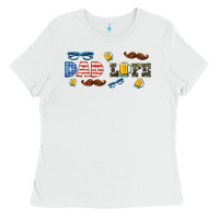 White dad life  libbey glass Ladies Tee - HRA Design Shop