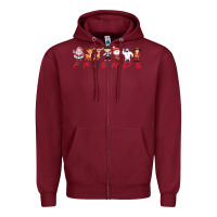 Burgundy Friends Zipper Hoodie - Bettercallsaul