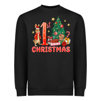 Black red christmas bunny 1st christmas Heavyweight Sweatshirt - MaliasSmallBusiness