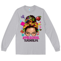 Moon Dust preschool teacher life  messy bun Long Sleeve Tee - NancyCooperArtShop