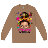 Toasted Coconut preschool teacher life  messy bun Long Sleeve Tee - NancyCooperArtShop