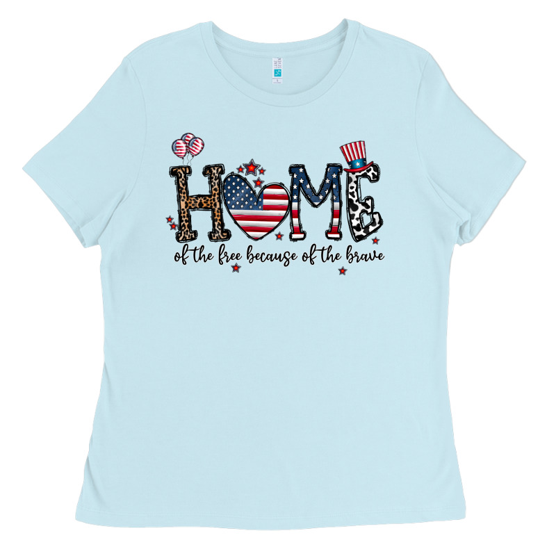 Home Of The Free Beacuse Of The Brave Ladies Tee by CowhideDigitalArt | Teevron