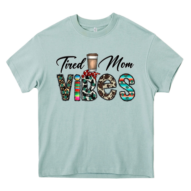 Tired Mom Vibes Heavy Core Tee by CowhideDigitalArt | Teevron