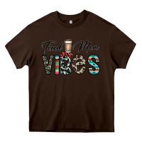 Chocolate Brown tired mom vibes Heavy Core Tee - CowhideDigitalArt