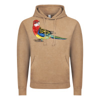 Vintage Coffee Rosella Bird Vintage Hoodie - LillyAllenDesigns