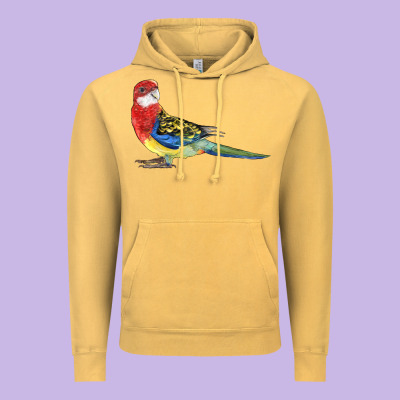 Rosella Bird Vintage Hoodie Designed By Lillyallendesigns