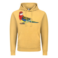 Vintage Mustard Rosella Bird Vintage Hoodie - LillyAllenDesigns