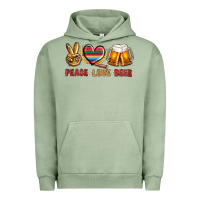 Pigment Oil Green peace love beer bbs Urban Hoodie - BundleAndBundleShop