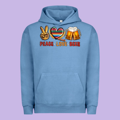 Peace Love Beer Bbs Urban Hoodie Designed By Bundleandbundleshop