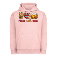 Pigment Salmon peace love beer bbs Urban Hoodie - BundleAndBundleShop
