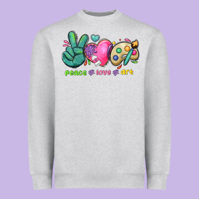 Peace Love Art Heavyweight Sweatshirt Designed By Nancycooperartshop