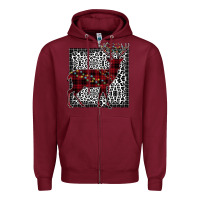 Burgundy Christmas Deer Zipper Hoodie - Bettercallsaul