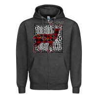 Charcoal Heather Christmas Deer Zipper Hoodie - Bettercallsaul