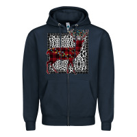 Navy Christmas Deer Zipper Hoodie - Bettercallsaul