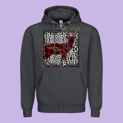 Christmas Deer Zipper Hoodie Designed By Bettercallsaul
