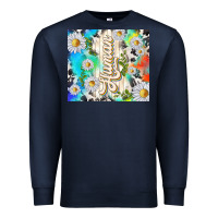 Navy human with daisies Premium Sweatshirt - TumblerDesignByShophia