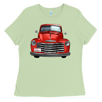 Matcha western red truck front view Ladies Tee - FaDigitalArtStudio