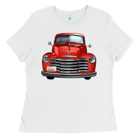 White western red truck front view Ladies Tee - FaDigitalArtStudio