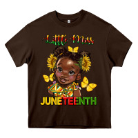 Chocolate Brown little miss juneteenth Heavy Core Tee - HRA Design Shop