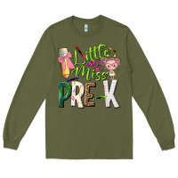 Army Green little miss pre k Long Sleeve Tee - NancyCooperArtShop