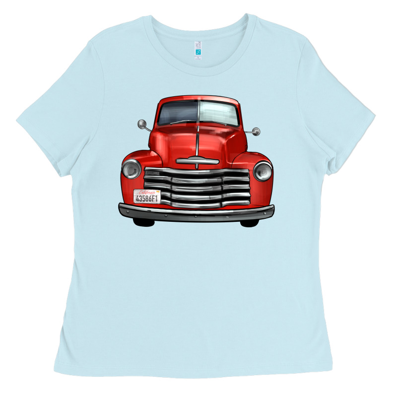 Western Red Truck Front View Ladies Tee by FaDigitalArtStudio | Teevron