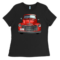 Black western red truck front view Ladies Tee - FaDigitalArtStudio