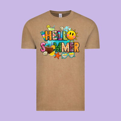 Hello Summer Vintage Tee Designed By Jahusdesignshop