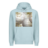 Blue Mist distressed volleyball pattern Premium Hoodie - TumblerDesignByShophia