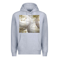 Heather Grey distressed volleyball pattern Premium Hoodie - TumblerDesignByShophia