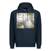 Navy distressed volleyball pattern Premium Hoodie - TumblerDesignByShophia