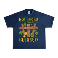 Navy not lucky just really blessed malia Urban Heavy Tee - MaliasSmallBusiness