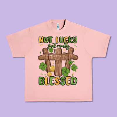 Not Lucky Just Really Blessed Malia Urban Heavy Tee Designed By Maliassmallbusiness