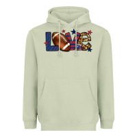 Matcha Love Football team color red blue 4th of july Heavyweight Hoodie - HowdyJamesFarm