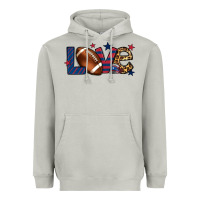 Moon Dust Love Football team color red blue 4th of july Heavyweight Hoodie - HowdyJamesFarm