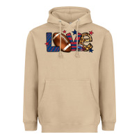 Mushroom Love Football team color red blue 4th of july Heavyweight Hoodie - HowdyJamesFarm