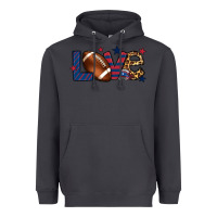 Smoke Love Football team color red blue 4th of july Heavyweight Hoodie - HowdyJamesFarm